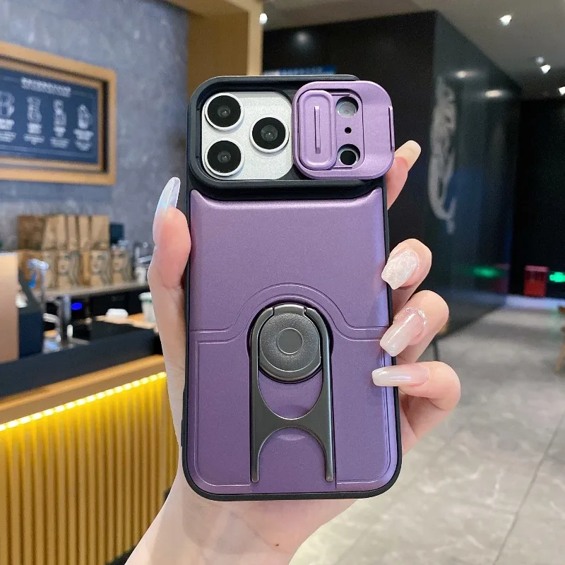 Multi-Functional Armor Case with Slide Camera Protection and Stand Holder