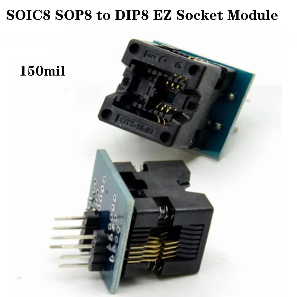 

SOIC8 SOP8 to DIP8 EZ Socket Converter Module Programmer Output Power Adapter With 150mil Connector SOIC 8 SOP 8 To DIP 8 SOIC8