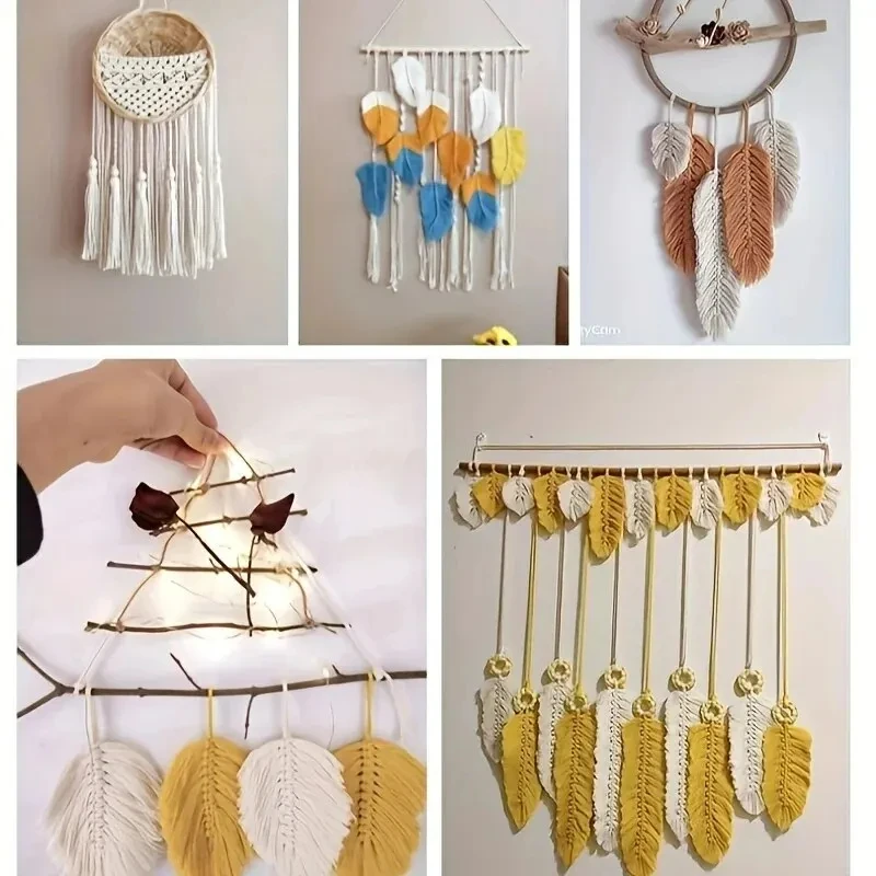 2.0mm 100m Cotton Cord Lace String Craft DIY Sewing Hand Woven Decorative Wall Hanging Bohemian Home Decor
