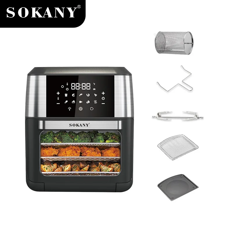 Houselin Air Fryer, Compact 12L, Meat Enthusiasts , Easy Clean Glass Touch Panel & Nonstick Basket,1800W 5