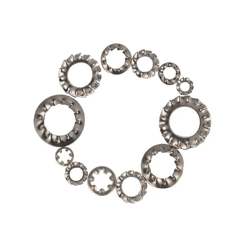 

External and Internal Sawtooth Stainless Steel Lock Washer Pad Multi-tooth Anti-skid Stop Anti-release Gasket M3-M24 【20Pcs】