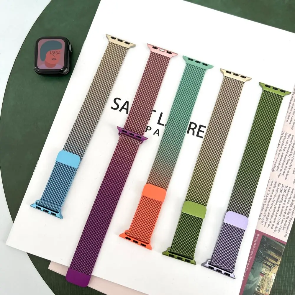 Brand New Watch Strap for Apple Watch iwatch 1/2/3/4/5/6/7 Gradient Metal Watch Band Strap for iwatch7123456| | -