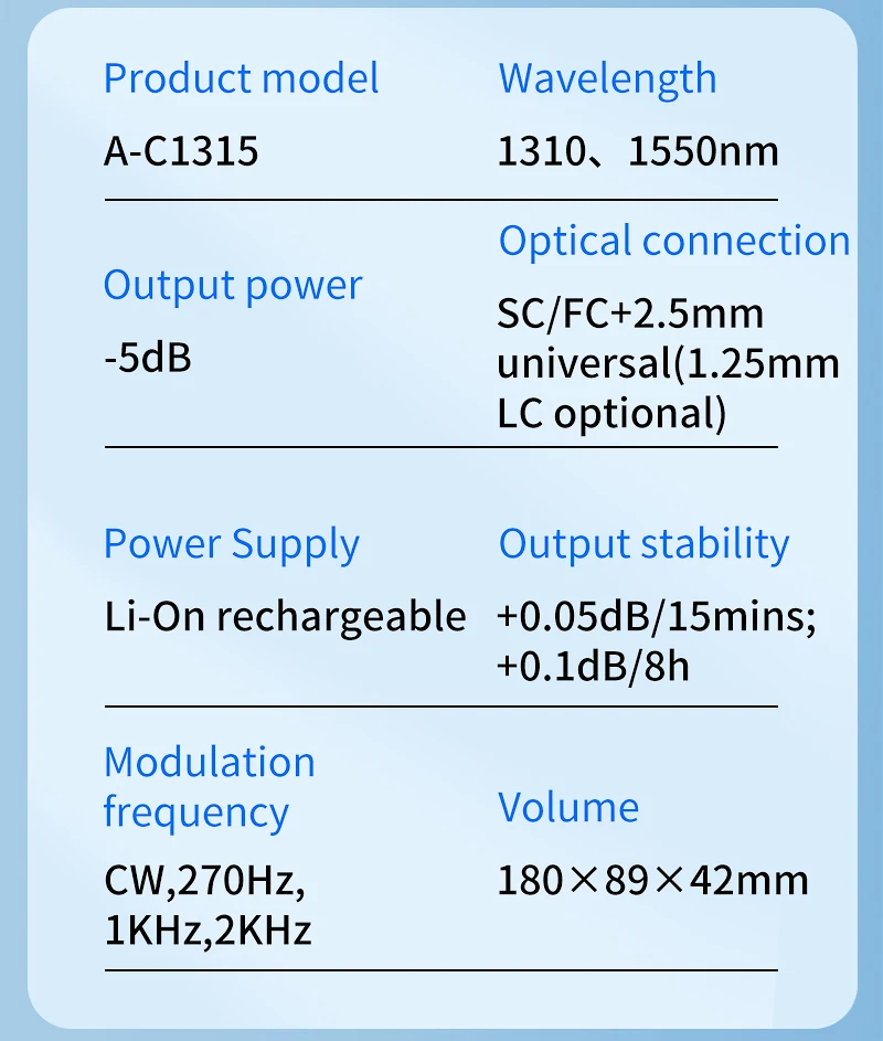 A-C1315 Rechargeable Fibre Optic Light Sources OLS Fiber Optical Laser 1310 1550