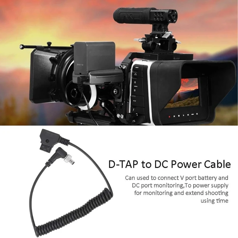 Flexible D Tap to DC12V Right Cable Locking Monitors Power Supply for Video Devices PIXE7, PIXE5 7 screen Displays