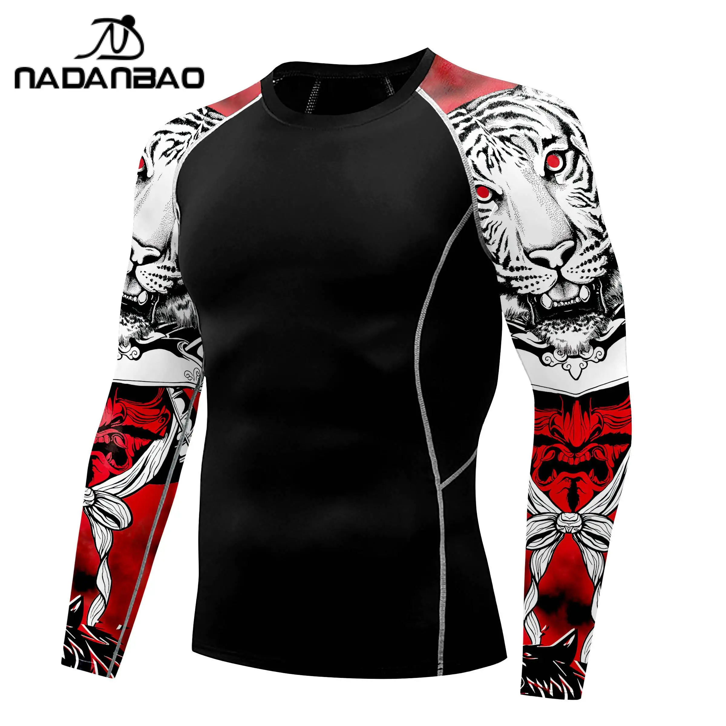 Nadanbao Men Fashion Surfing Wetsuit quick drying fitness swimsuits T-Shirt beach party swimwear surfing beachwear top clothes