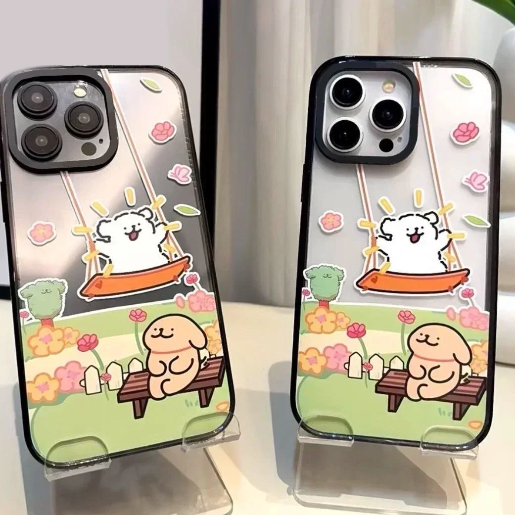 MagSafe Acrylic Cute Dog iPhone 11 12 13 14 15 Pro Max Case - Protective iPhone Case with MagSafe