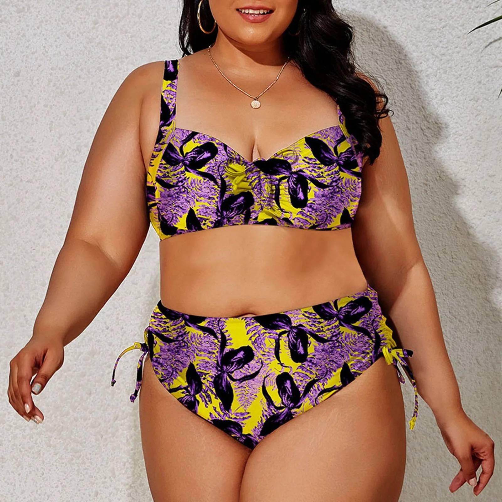 

2024 Oversize Bikinis New Solid Sexy Bikini Set Swimwear Push Up Big Size Swimsuit Female Bathing Suit Swim Brazilian Beachwear