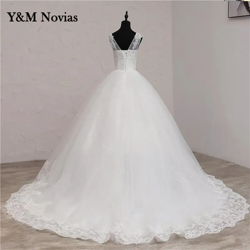 Lace Embroidery Spring Africa Style Wedding Dress Long Train or Floor V Neck Plus Size wedding dresses