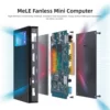 MeLE Mini PC Windows 11 Pro Quieter3Q N5105 LPDDR4 8GB ROM 128GB M.2 SSD (Up to 2.90GHz) Dual HDMI2 4K 60Hz BT5.1 Wi-Fi 5 USB3.0 3