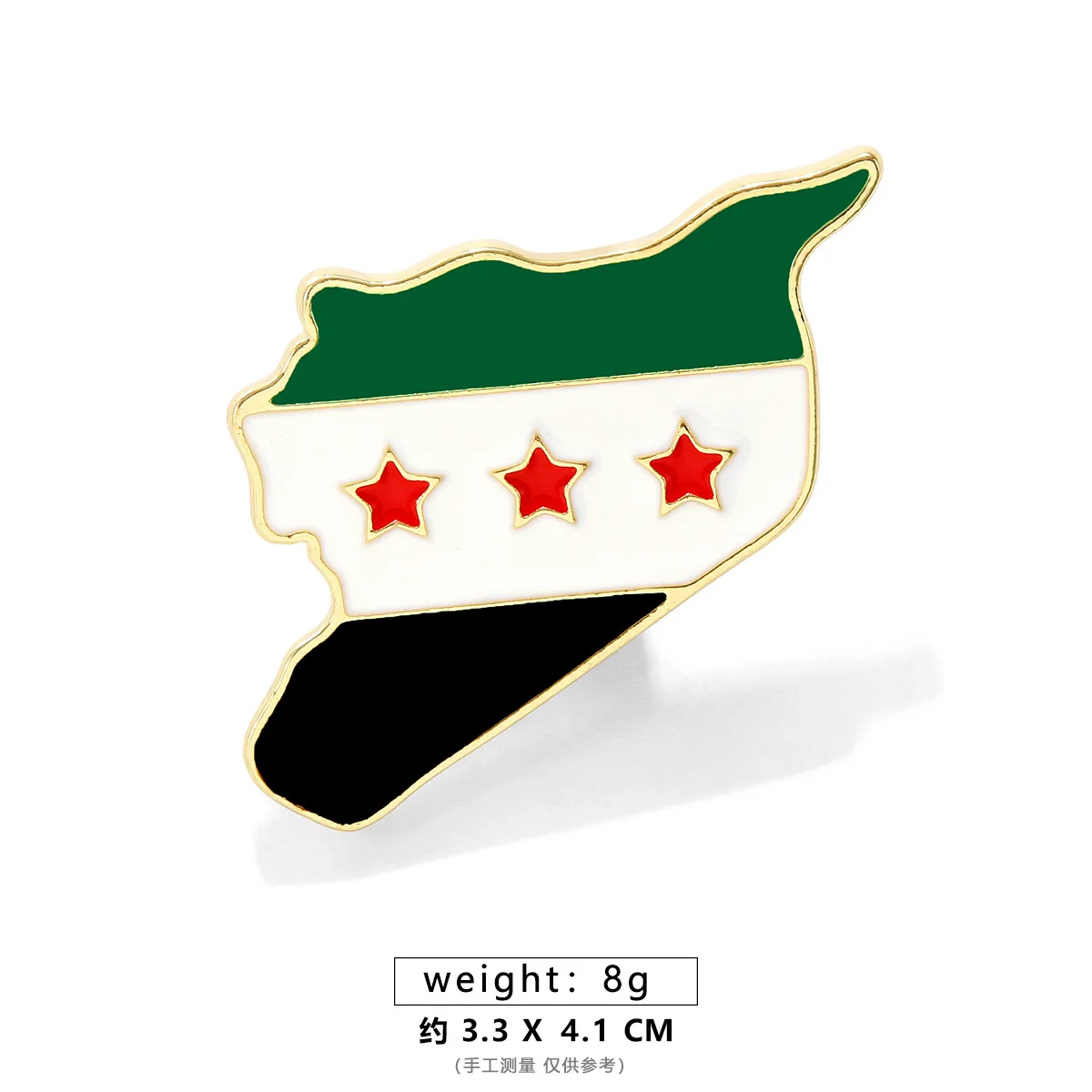 10PCS Syria Map Flag Pendant Brooch Stainless Steel Women Men Gold Silver Colour Pendant Fashion Choker Syrians Jewellery Gifts