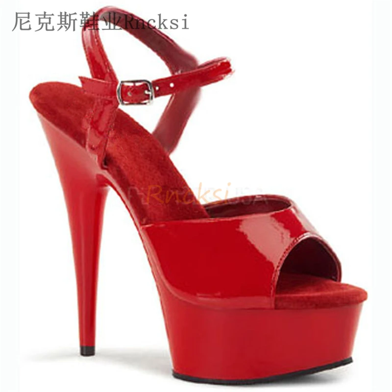 

Rncksi Sexy Super High-heeled Peep Toe 15cm Women's Shoes Platform Sandals Summer Sandalias Special shoes for pole dancing