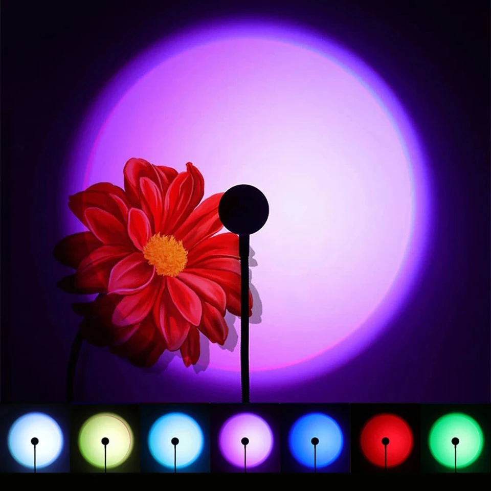 Sunset Projection Lamp RGB LED Night Light For Photography Selfie Party Home Living Room Bedroom Decor