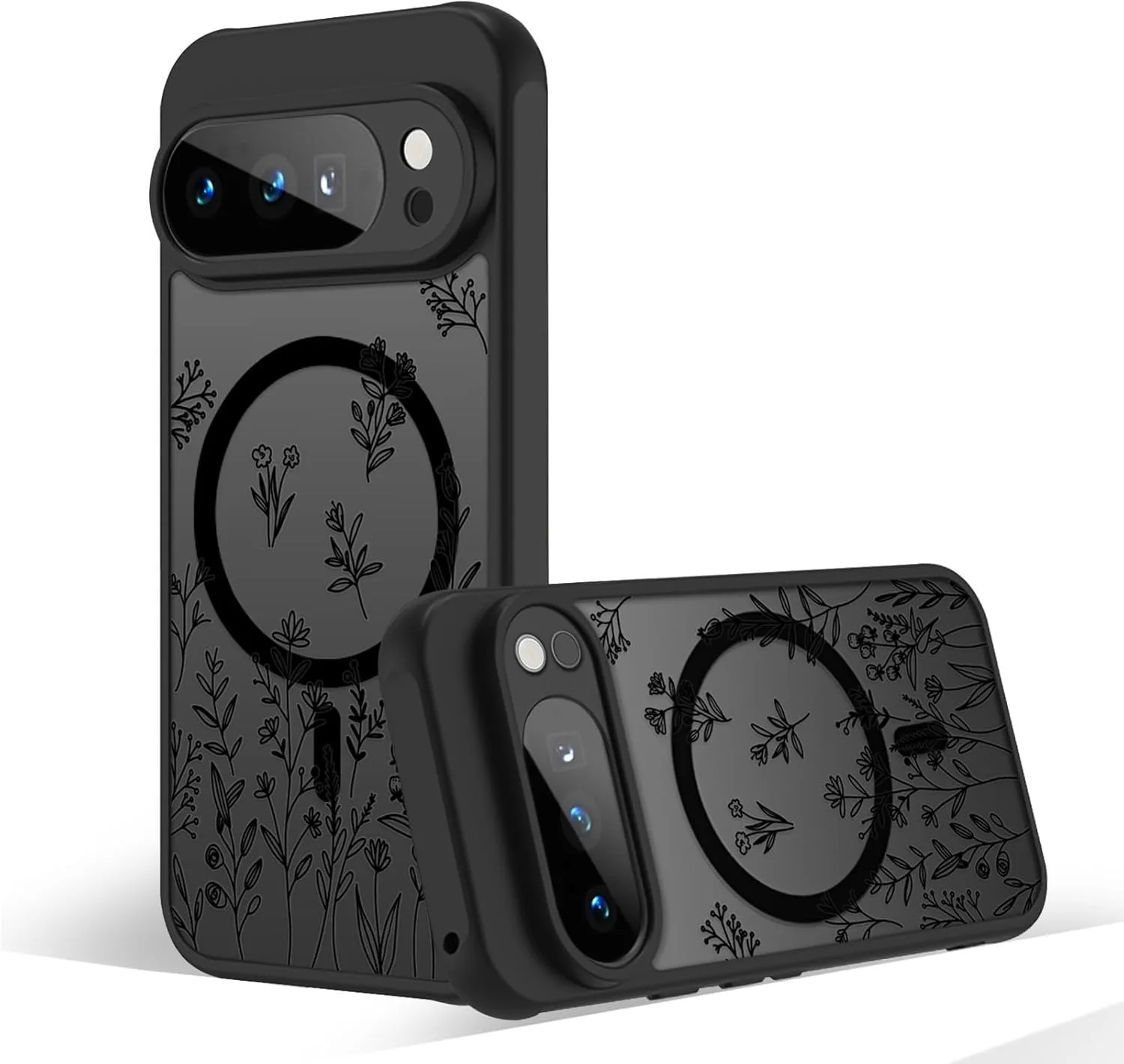 Retro Flower Matte Magsafe Magnetic Wireless Charging Case