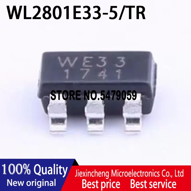 

50pieces WL2801E33-5/TR marking:WE33 WL2801E33 WL2801E SOT23-5 Low noise, High PSRR, High speed New original