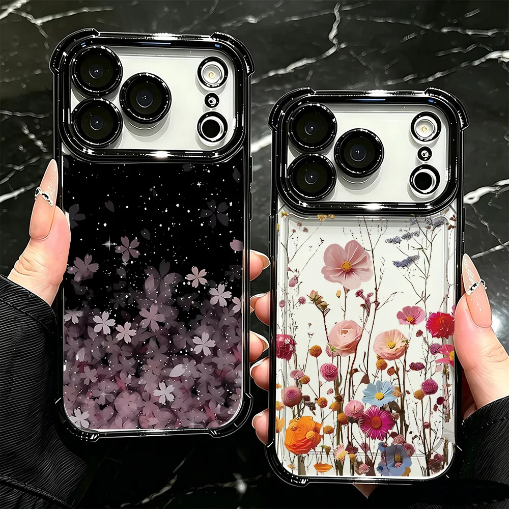 Cherry Blossom Plating Shockproof Phone Case