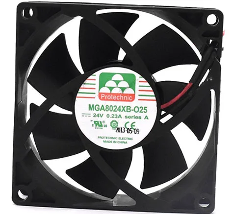 

Magic MGA8024XB-O25 MGA8024XB-025 DC 24V 0.23A 80x80x25mm 2-Wire Server Cooling Fan