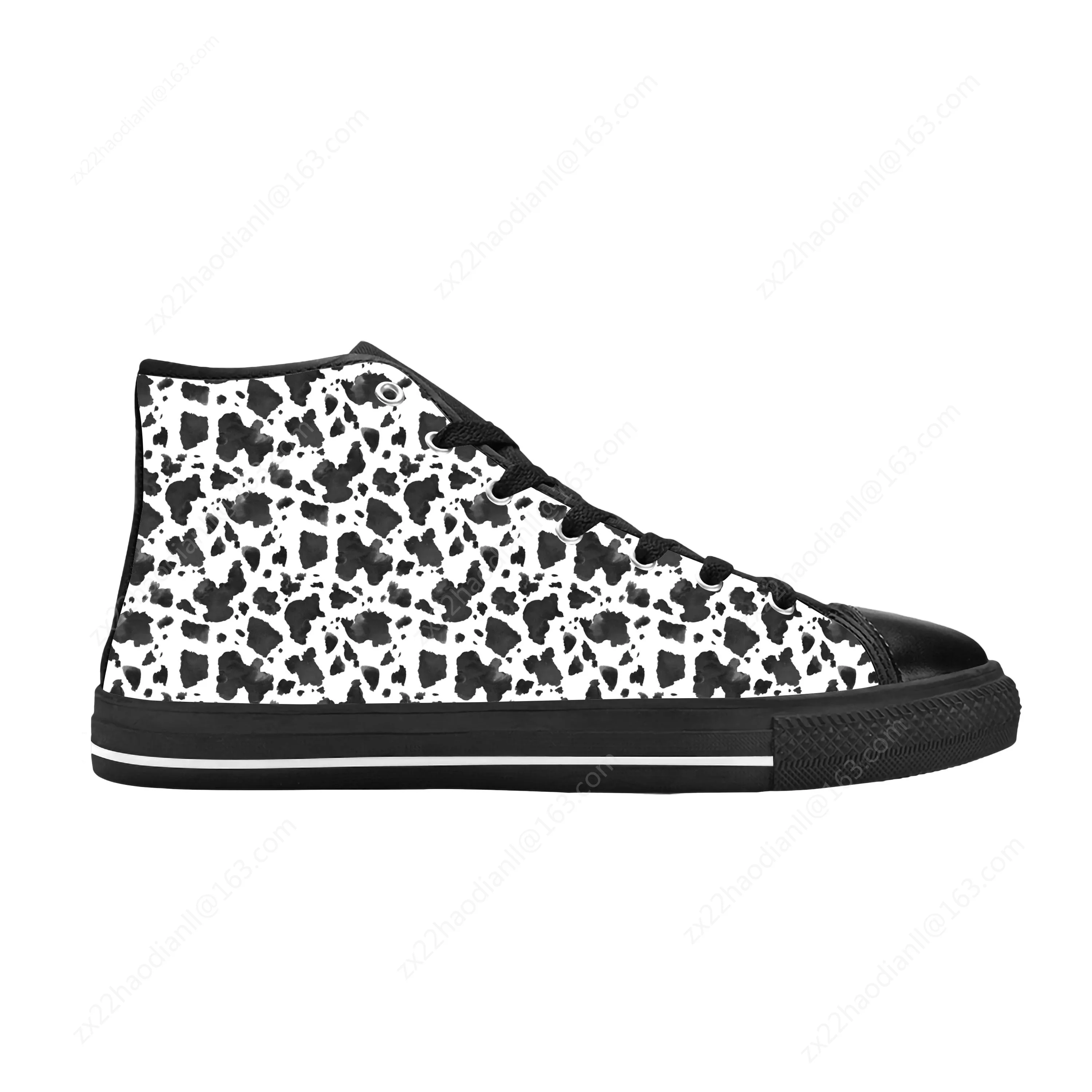 Animal Cow Print Pattern Anime Cartoon Manga Cool Casual Cloth Shoes High Top Comfortable Breathable 3D Print Men Women Sneakers