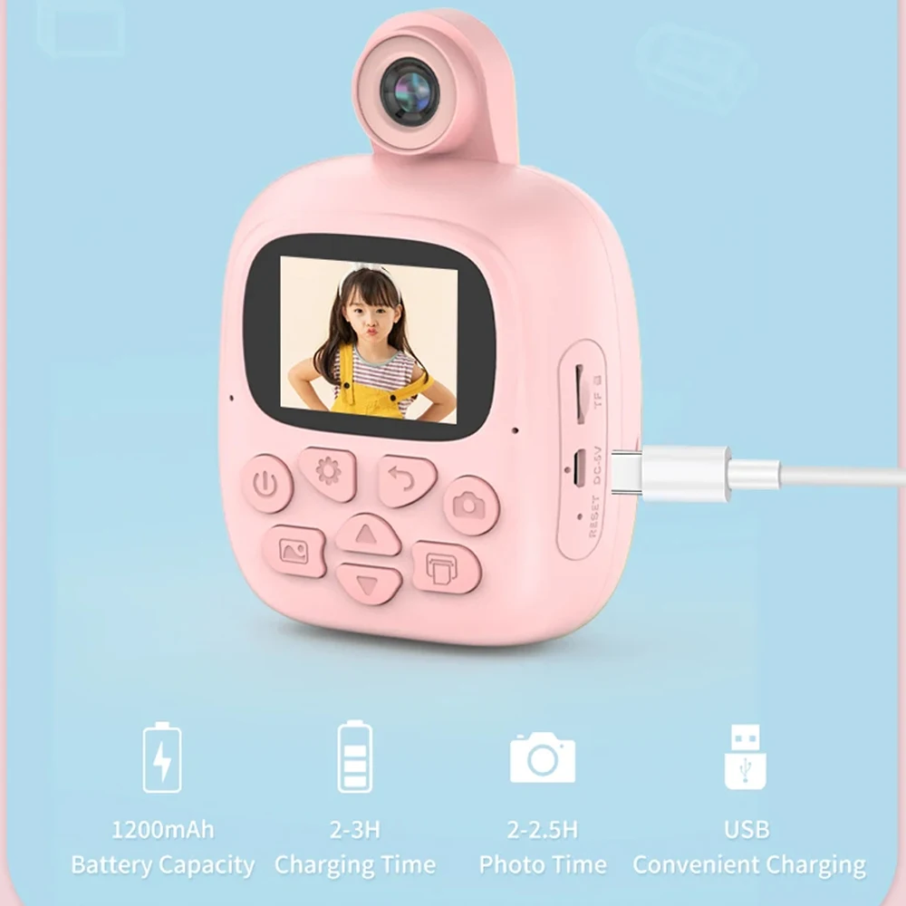 Smart Instant Printing Digital Camera Funny Toy 2 Inch Thermal Printer Slr Video Recorder Kids Pocket Mini Cameras Children instant printing camera
