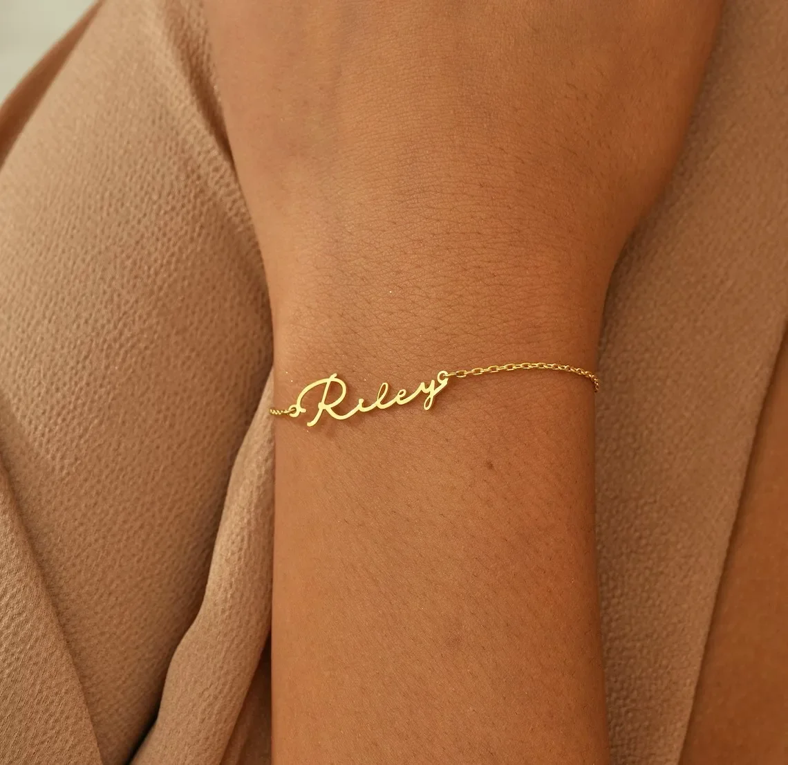 Personalized Name Bracelet Women Girl Jewelry Stainless Steel Gold Color Custom Nameplate Bracelet Femme