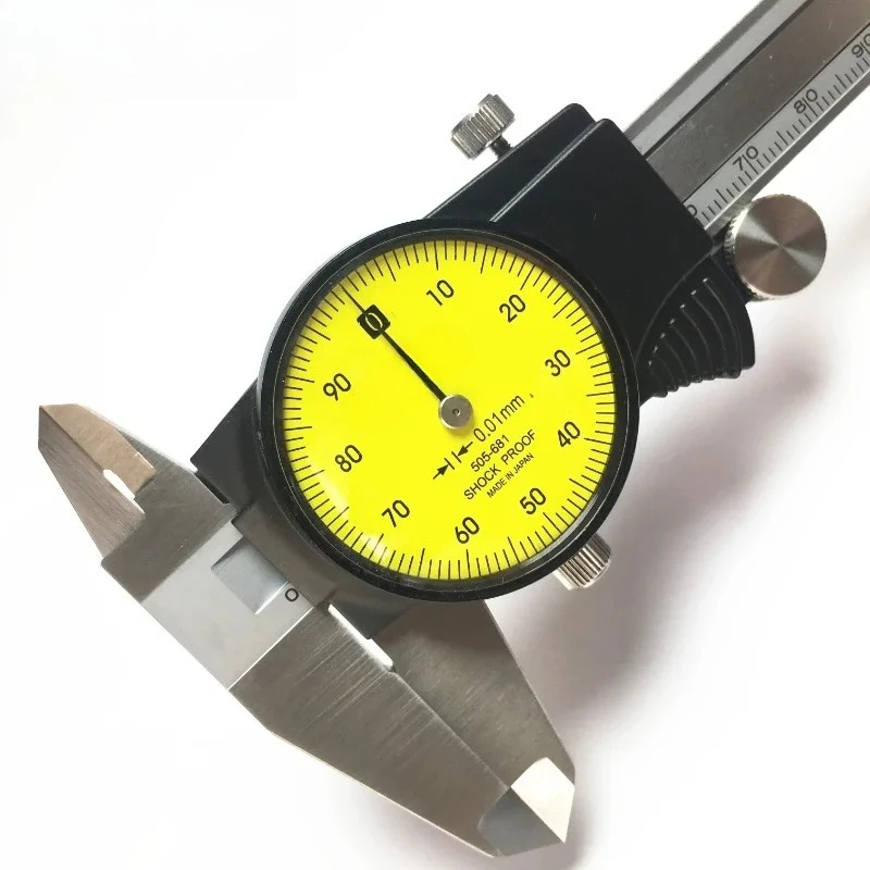 새로운 다이얼 캘리퍼스 505-681 0-150mm 0.01mm 충격 방지 스테인레스 스틸 다이얼 버니어 캘리퍼스 산업용 정밀 측정 도구