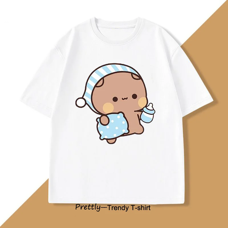 Adorable Bubu Dudu Sleepy Panda & Bear Graphic Cotton T-Shirt