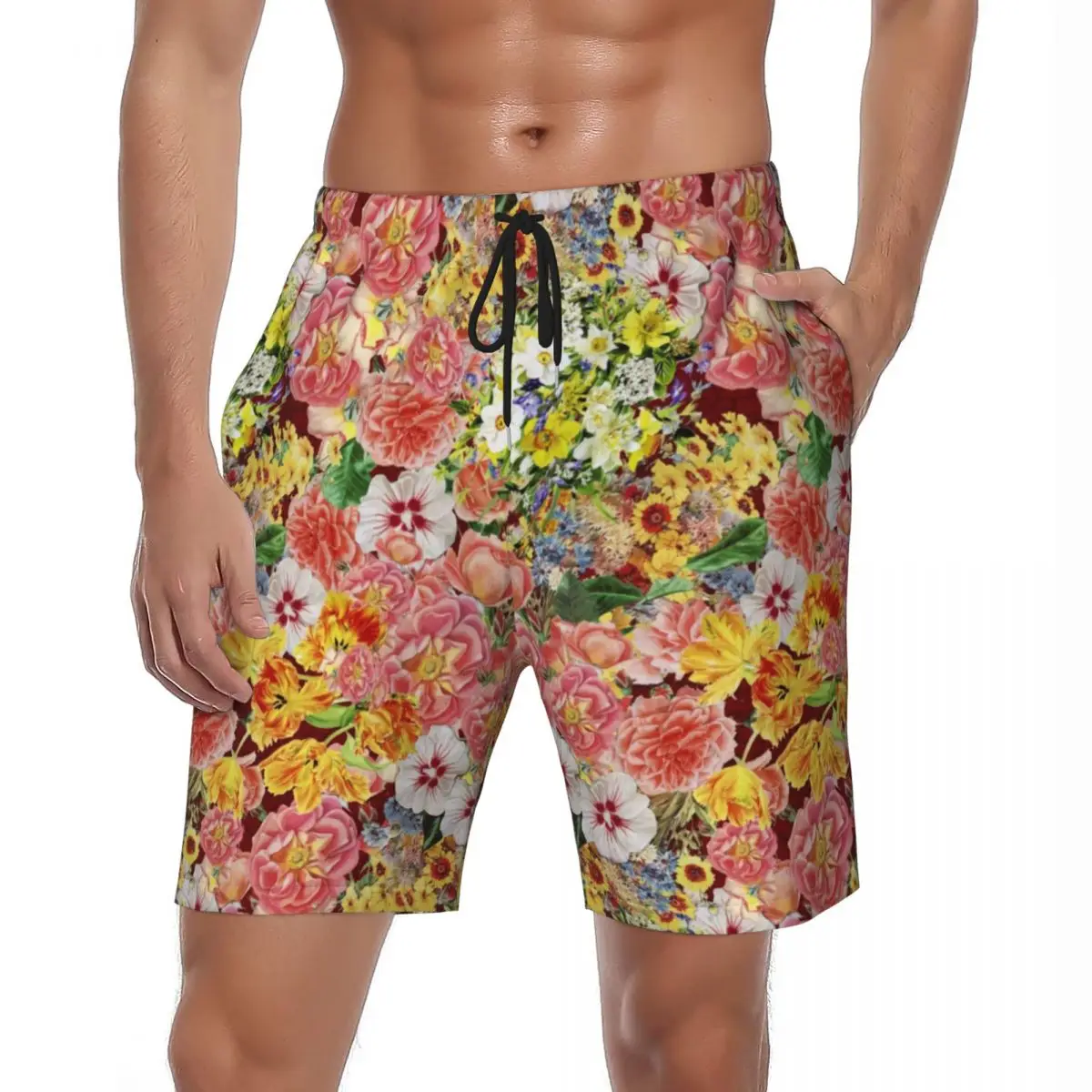 

Sevilla Floral Board Shorts Summer Botanical Flowers Print Casual Board Short Pants Men Sports Surf Quick Dry Custom Swim Trunks