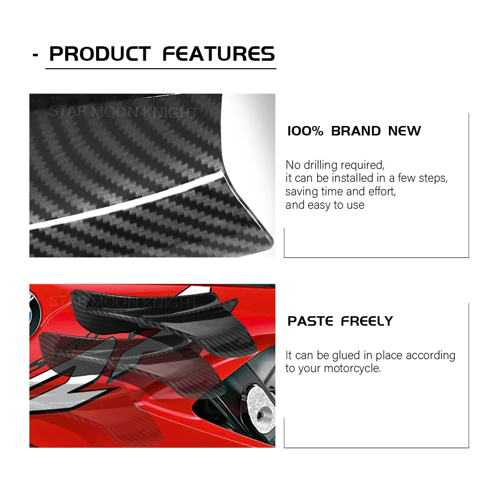 BMW S1000RR M1000RR HP4 HP2 R1200RS R1250RS K1300S R1100S Motorcycle Fairing Side Winglet Aerodynamic Wing Deflector Spoiler motorcycle accessories motorcycle fairing motorcycle winglet motorcycle wing kit