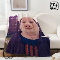 John Pork Smiling Throw Blanket For Baby cosplay anime Sofas Blankets 1