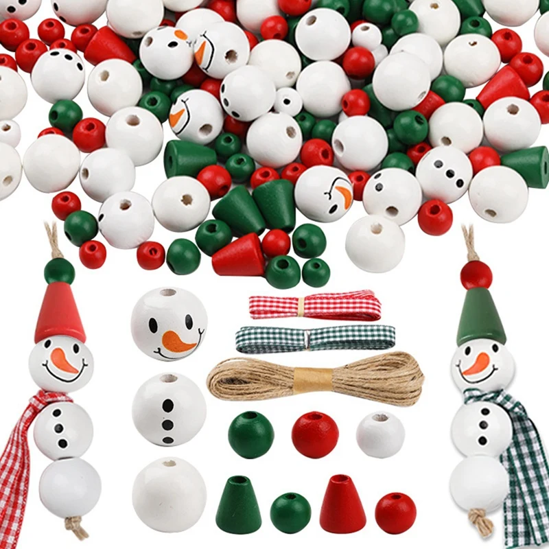 

Christmas Wood Beads Snow Man Wooden Beads Christmas Beads As Shown For Crafts Round Beads Tapered Beads