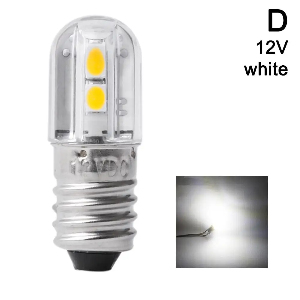 E10 4SMD DC 3V 6V 12V E10 LED 전구 손전등 교체용 토치 작업등 계기등 흰색 및 따뜻한 흰색