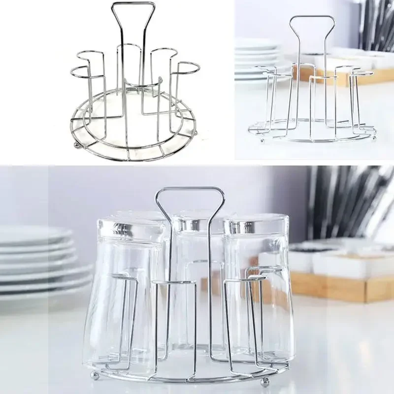 Kitchen Storage Metal Plated Cup Storage Rack Fast Drain Glass Ceramic Cup Rack