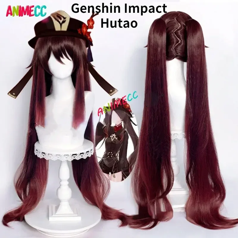 Genshin Impact Hu Tao Cosplay Costume Props Wig+wig Cap