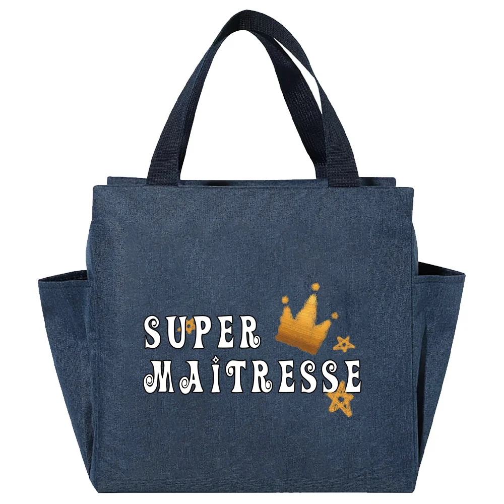 2023 Lunch Bag Insulated Thermal Portable Bags Large Capacity School Trip Lunch Picnic Dinner Cooler Food Canvas Handbags