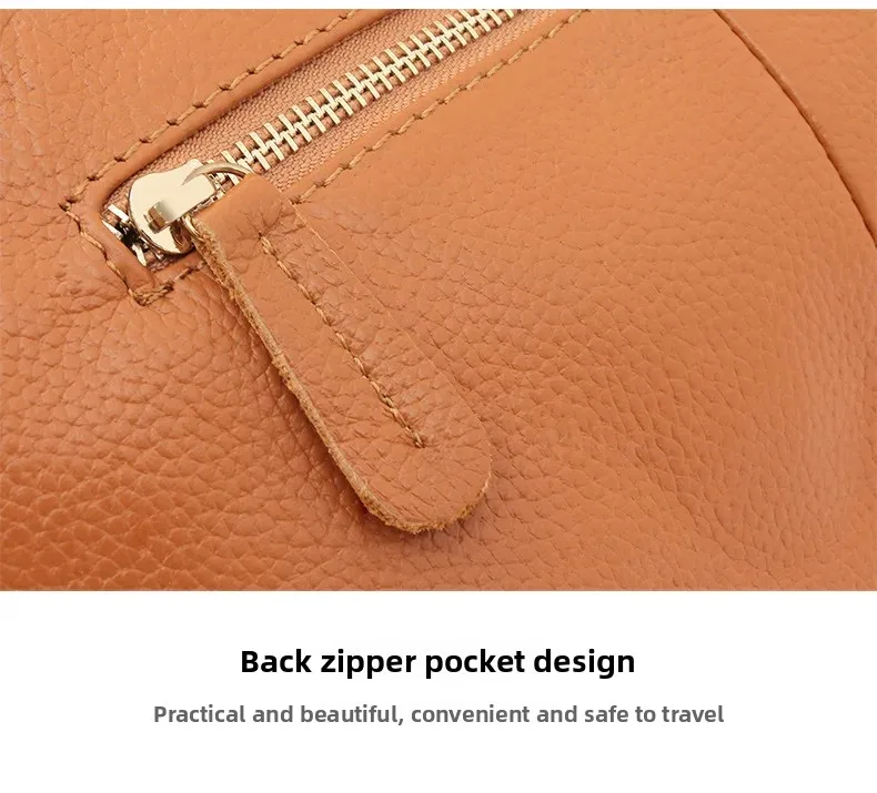 Sac bandoulière en cuir de vachette grande capacité