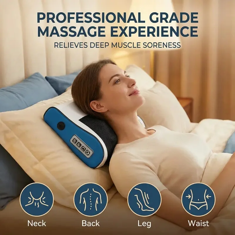 Multi Functional Neck and Shoulder Massager Household Neck and Back Kneading Tool with Multiple Adjustable Hot Compress Massage