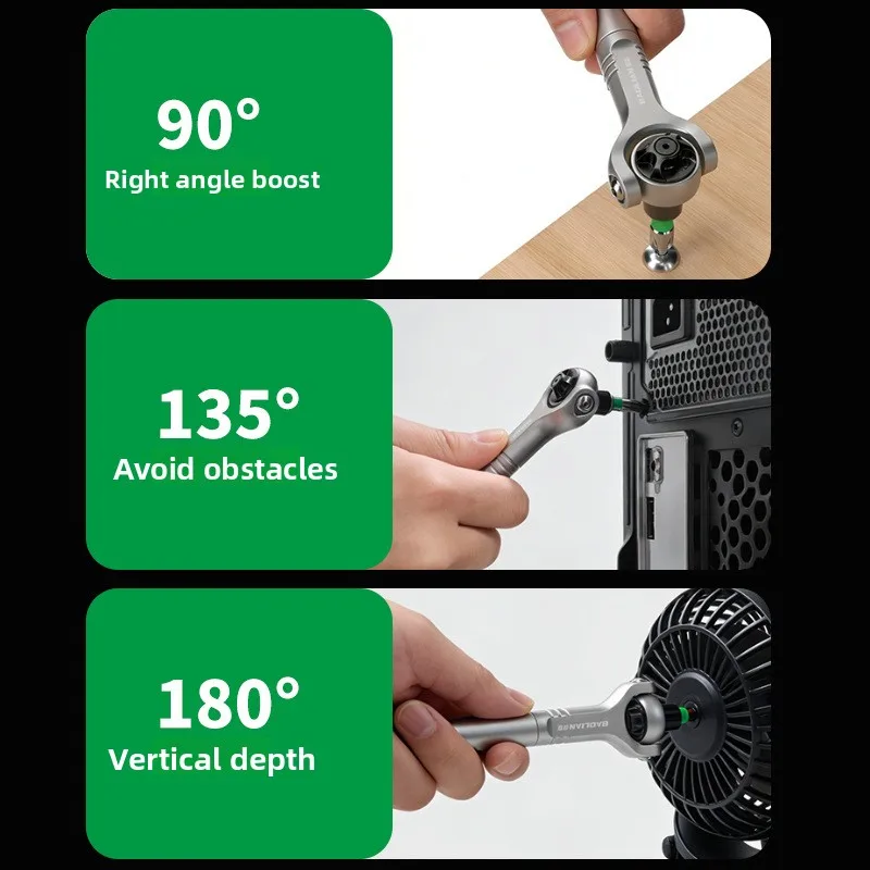 Versatile 90° Adjustable Ratchet Screwdriver