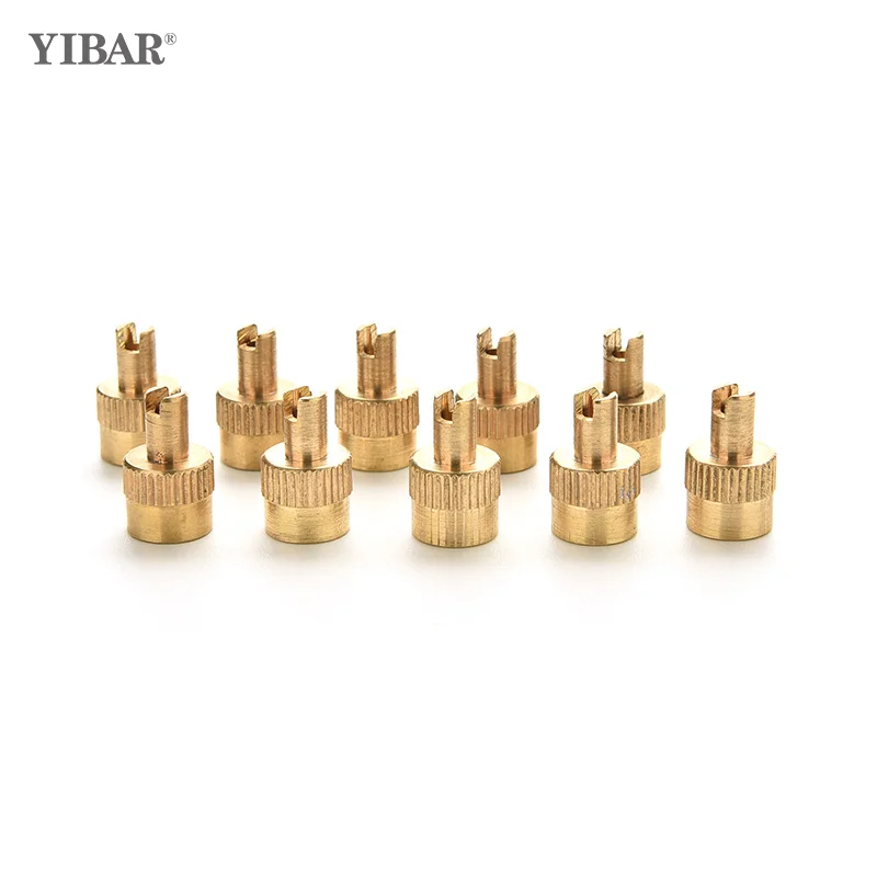 

10pcs Car Chrome Metal Slotted Head Valve Stem Caps With Core Remover Tool