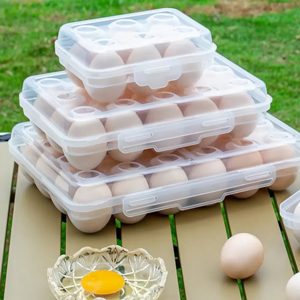 Egg Holder with Lid – Plastic Refrigerator Egg Storage Box, Portable Tray for Fridge, Camping & Outdoor 5