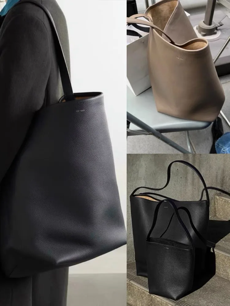 

High Quality ROW THEROW Fashion Luxury Designer Cowhide Large Capacity Commuter Tote Bag Women Shoulder Bag Handbag Bucket Bags