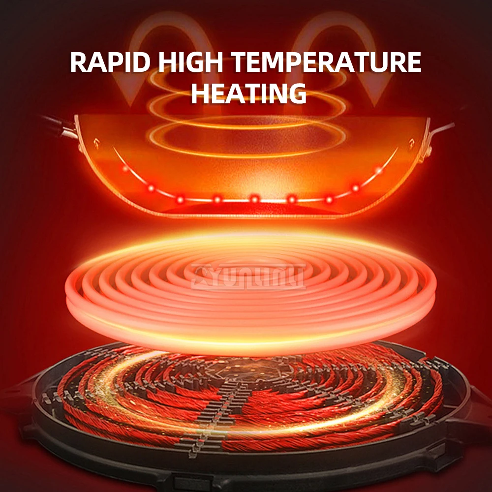 Household 1300W Powerful Induction Cooker Round Electric Hot Plate For Cooking Mini Electric Ceramic Heater 2