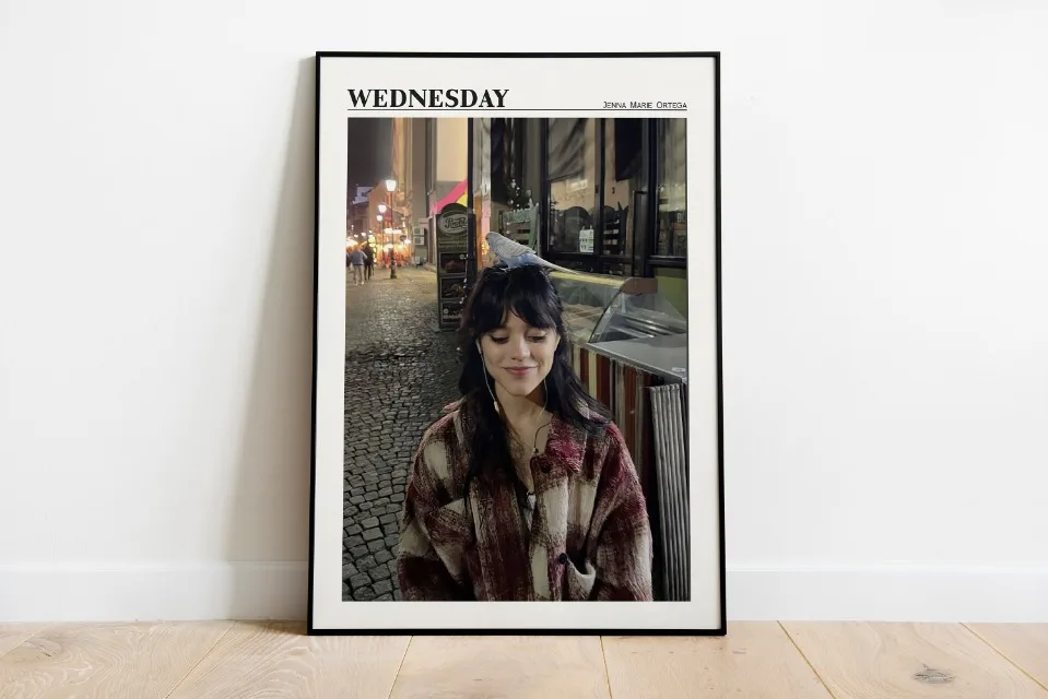 thumbnail image 1 of Póster de Jenna Ortega, obra de televisión de terror Miércoles Addams, pintura en lienzo, impresión en HD, arte de pared moderno, imagen para decoración de sala de estar y dormitorio, 1 of 5