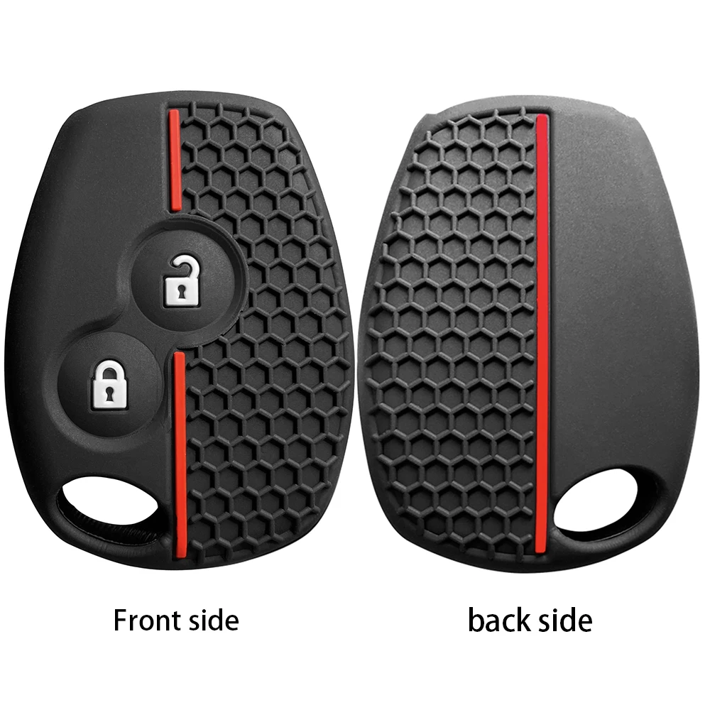 3 버튼 실리콘 탄소 섬유 키 케이스 Fob Renault Traffic Logan 2 Vivaro Primastar Movano Nissan Terrano Benz Smart Fortwo