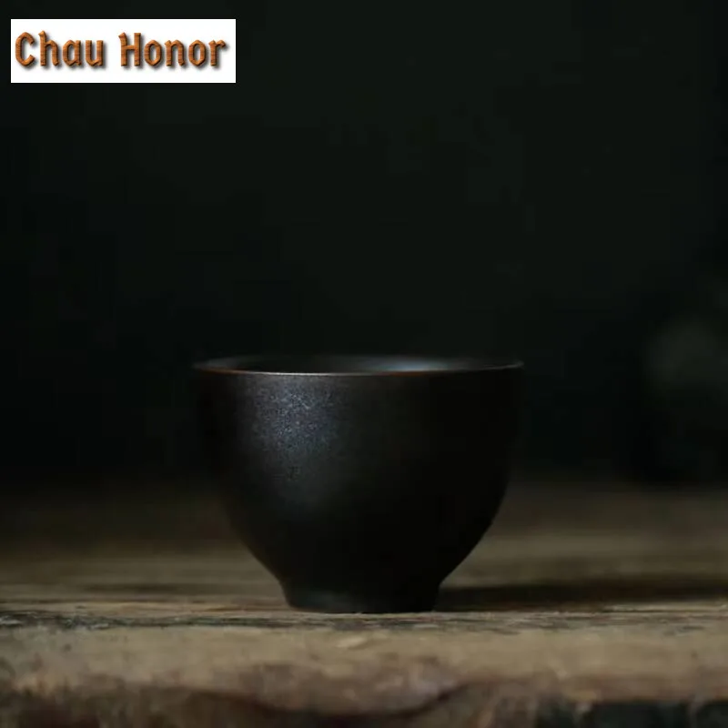 2pc/lot Kungfu Tea Set Tea Cup Master Cup Single Cup Household Small Teaup Ceramic Rough Pottery Creative Smelling Cup Bowl 45ml