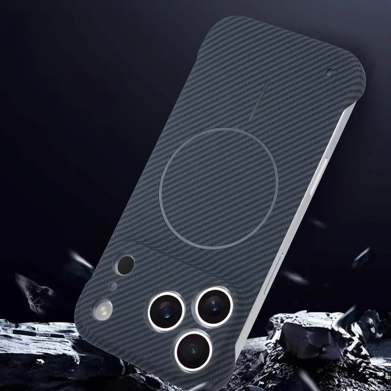 Luxury Frameless Kevlar Carbon Fiber Phone Case with MagSafe Wireless Charging Compatibility