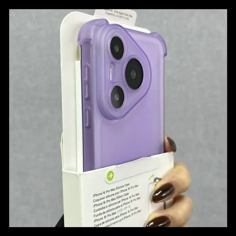 Shockproof Matte Translucent Silicone Phone Case with Clear Airbag Protection