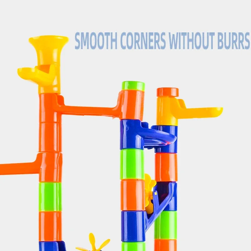 Children DIY Colourful building block slide assembly rolling ball variety Run track blocks small particle Educational toy kid