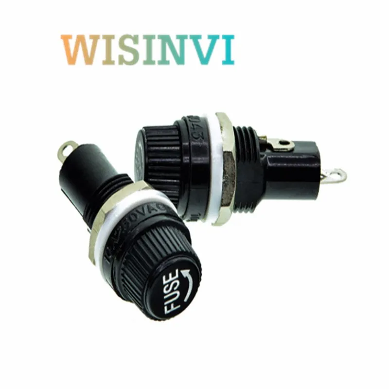 5*20mm Fuse Holders 5X20 Black Insurance Tube Socket Fuse Holder For 5*20 Insurance Panel Mount Holder fusibles fuses 20pcs