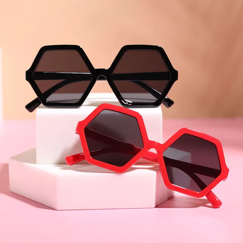

Fashion Hexagon Frame Children Sun Glasses Outdoors UV Protective in Summer Dark Glasses Street Beat Baby Boy Girls Eyeglasses