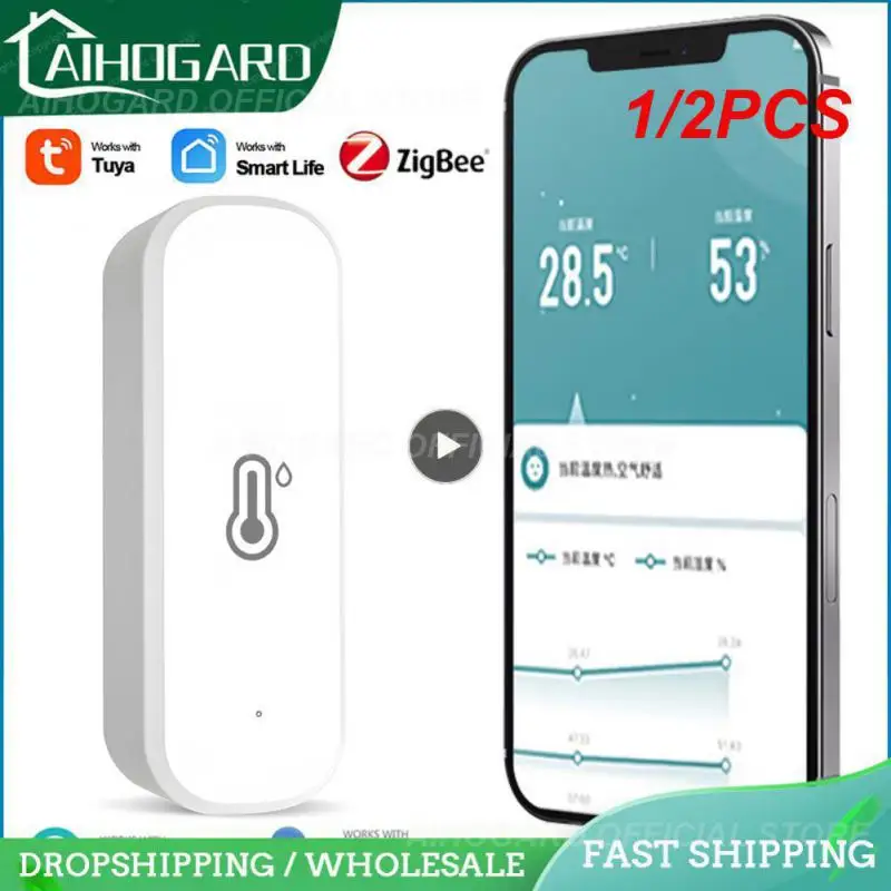 

1/2PCS /Wifi Thermostat Hygrometer Sensor Support Alexa Home Voice Control Indoor Temperature Sensor for Home Pool