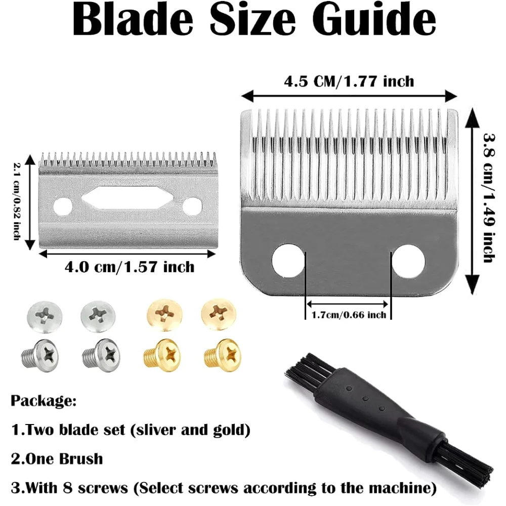 2pack 2 Hole Adjustable Hair Trimmer Parts Gold Silver